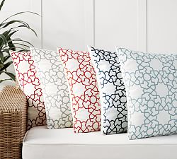 Astrid Trellis Embroidered Outdoor Pillow