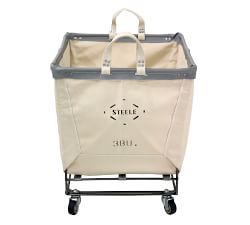 Large Rectangle Canvas Laundry Basket with Wheels