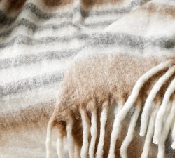 Faux Mohair Pomona Stripe Throw Blanket