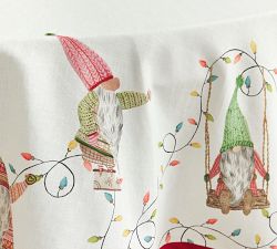 Forest Gnome Cotton/Linen Round Tablecloth