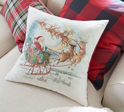 Nostalgic Santa Sleigh Pillow Cover