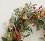 Lit Faux Eucalyptus and Berry Wreath &amp; Garland