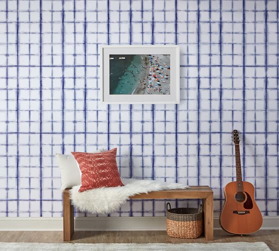 Shibori Indigo Removable Wallpaper Pottery Barn