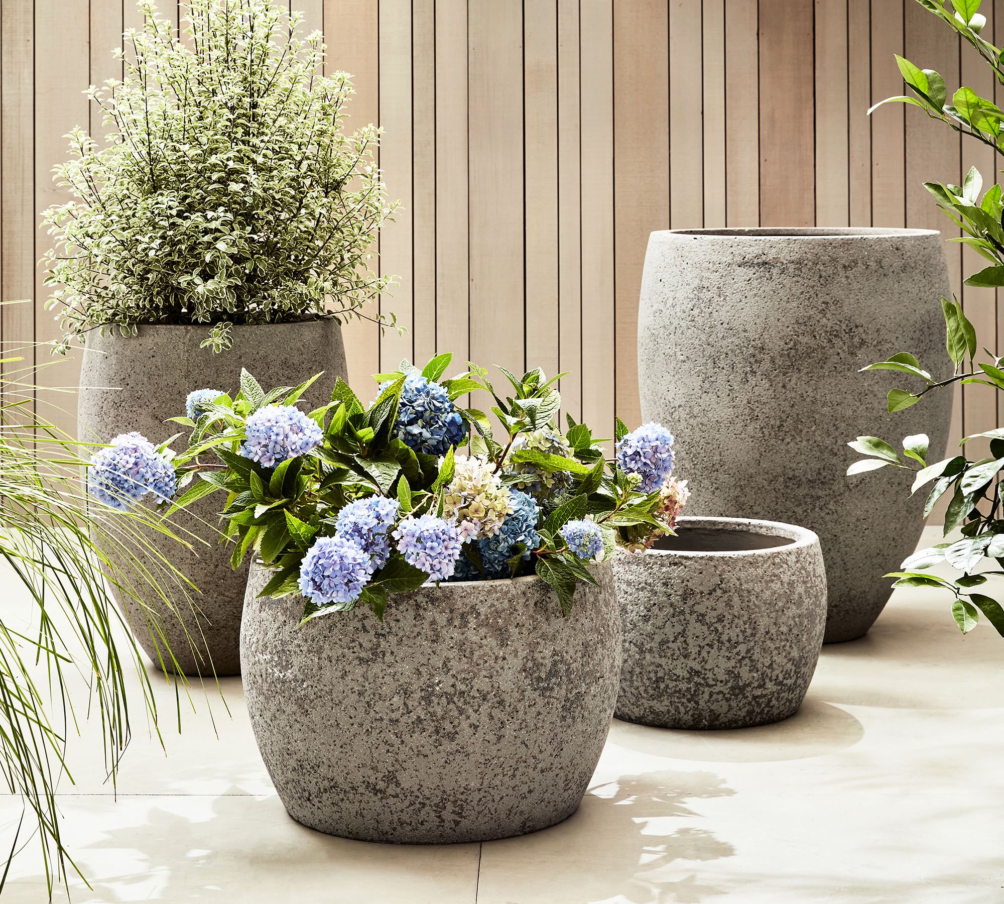 Sedona Handcrafted Stone Outdoor Planters