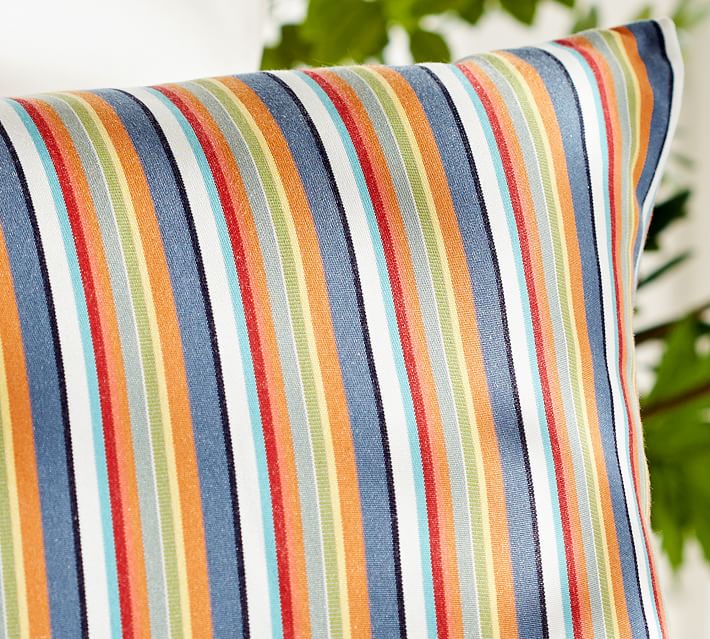 Sunbrella Newport Striped Outdoor Pillow Pottery Barn