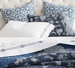 Emilia Embroidered Organic Percale Pillowcases - Set of 2