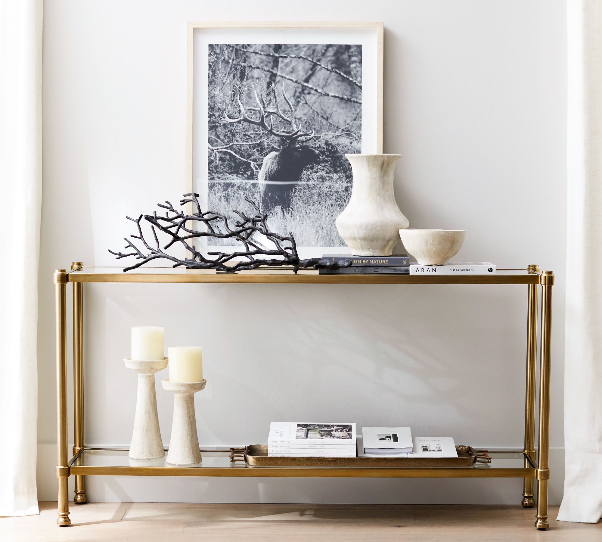 Everson Glass Console Table (58.5")