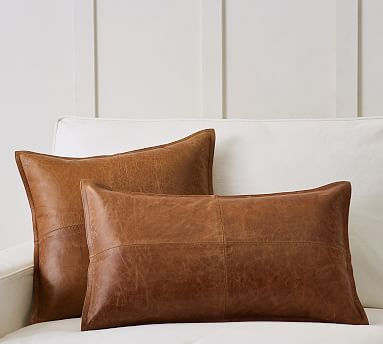 Faux leather pillow sale