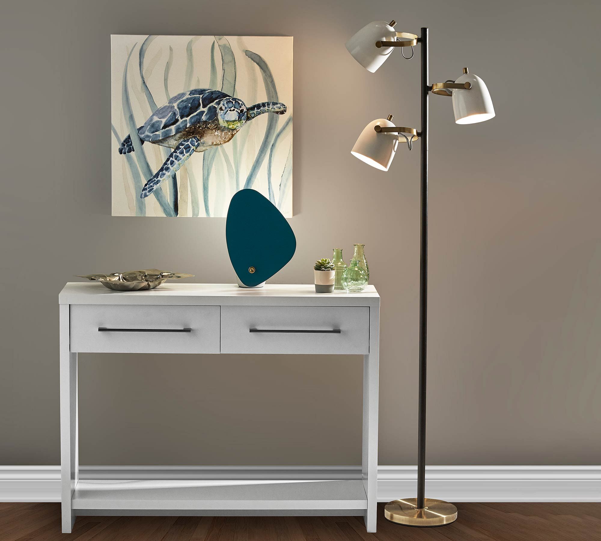 Kenneth Metal 3-Light Floor Lamp