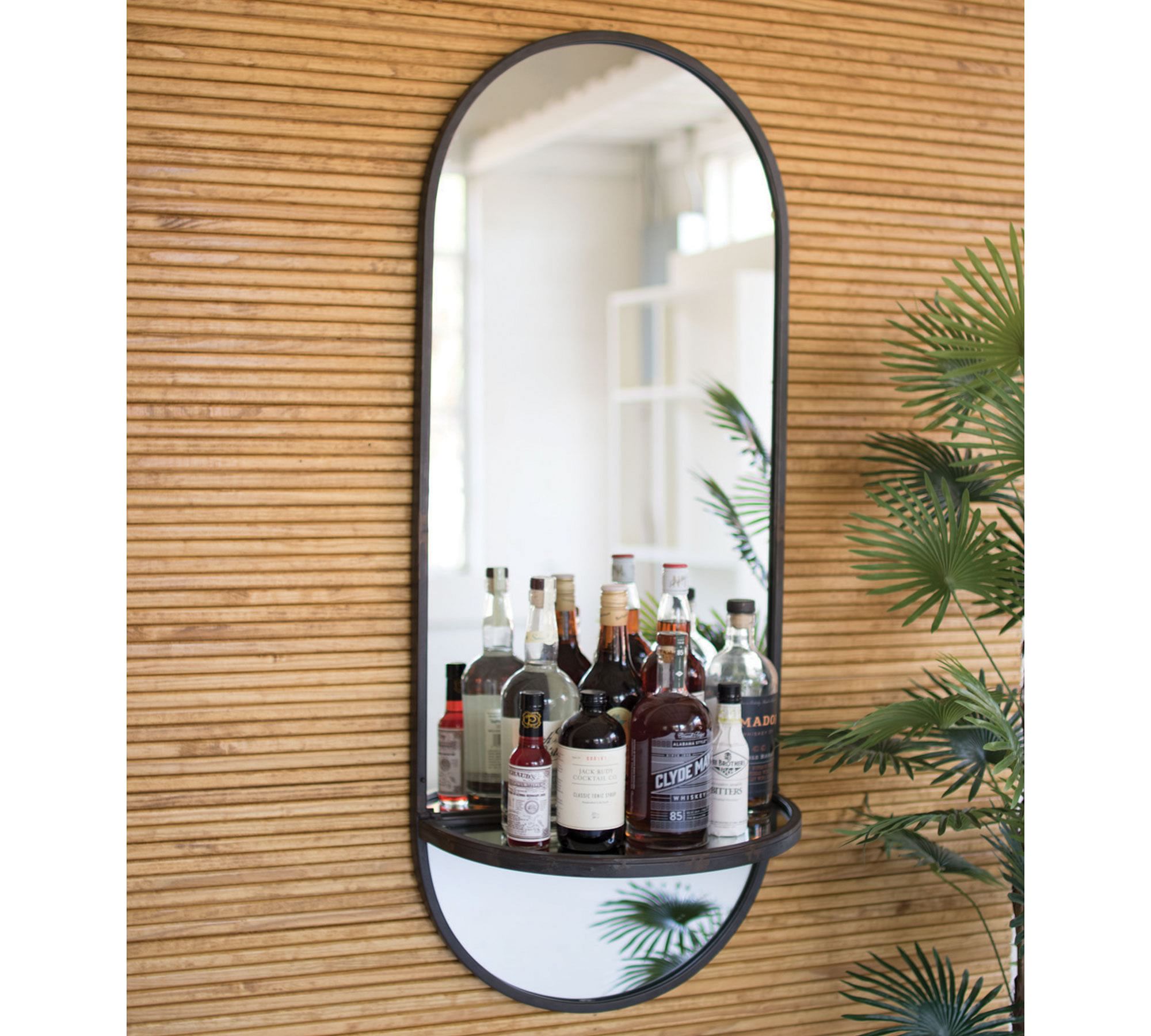 Elora Oval Wall Mirror with Shelf