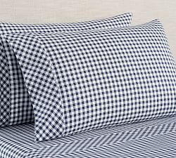 Gingham Check Organic Percale Sheet Set