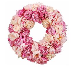 Faux Peony Wreath