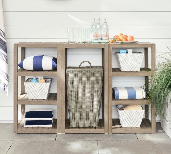 Metal Pool Towels &amp; Outdoor Storage | Pottery Barn