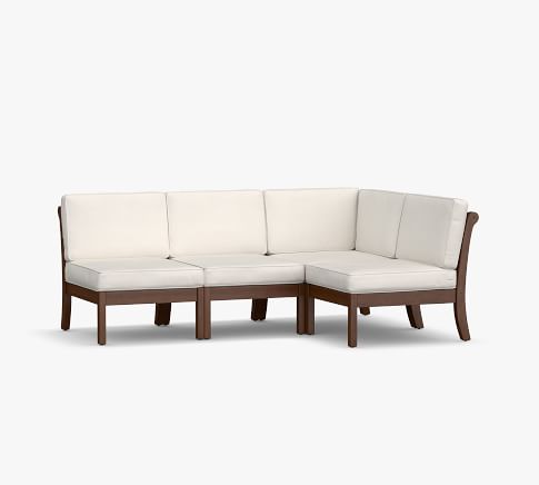 Chatham Armless Outdoor Sectional Set Honey Pottery Barn