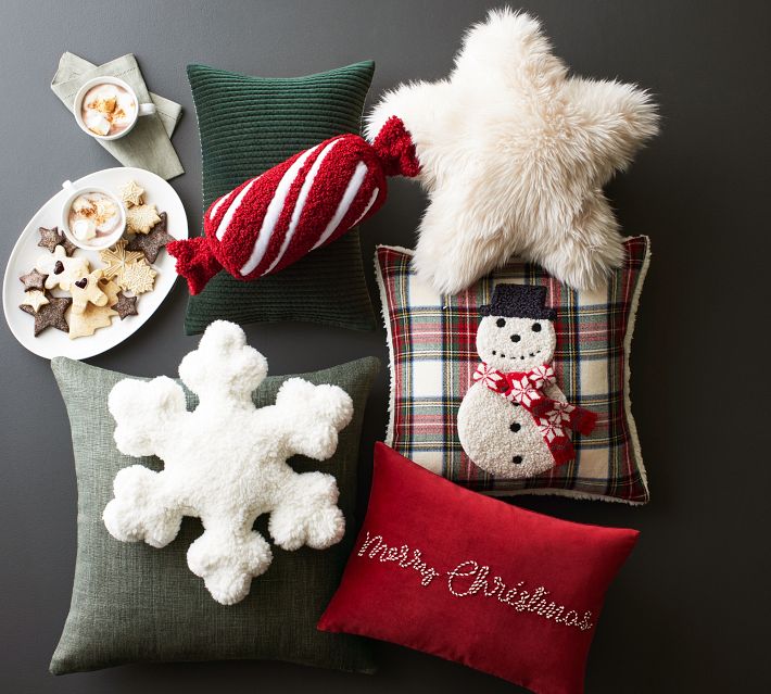 Snowflake shaped pillow sale