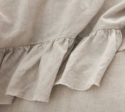 Belgian Flax Linen Fringe Ruffle Duvet Cover