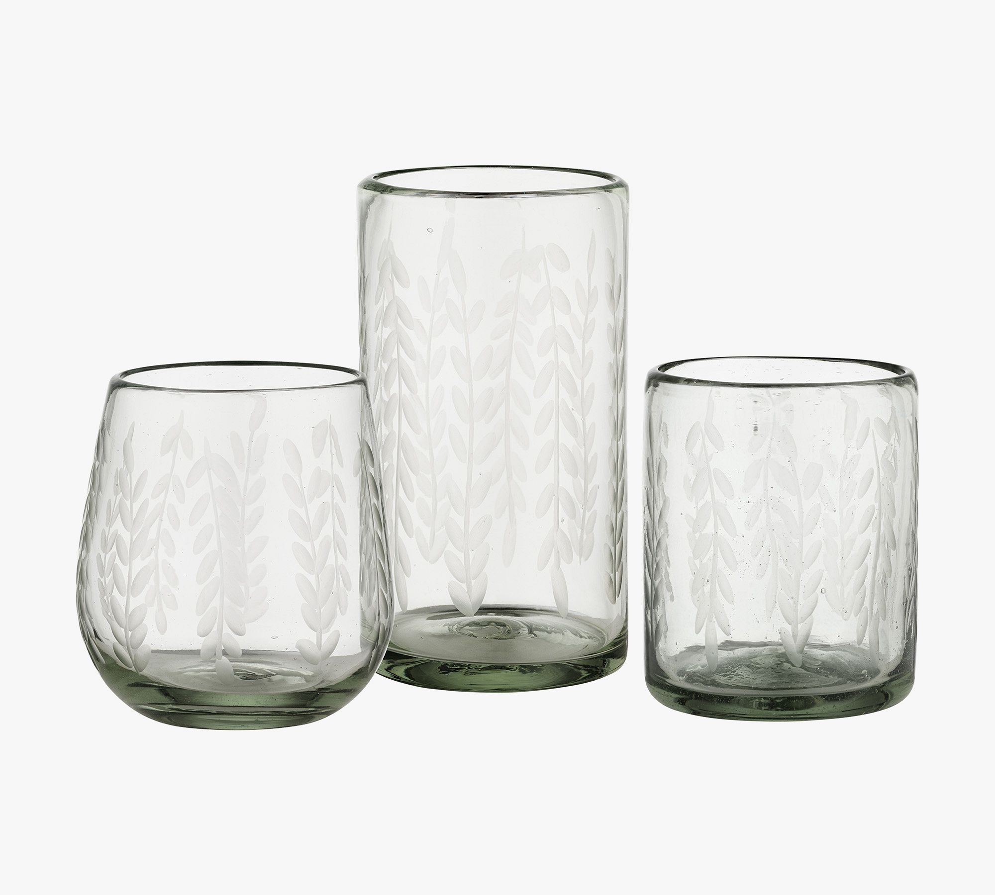 Etched Petals Recycled Drinkware Collection