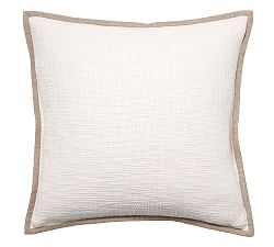 Cotton Basketweave Pillow Cover - Ivory