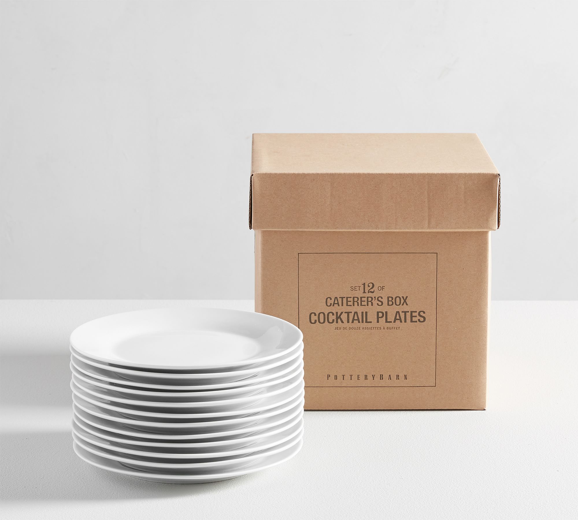 Caterer's Box Rim Porcelain Cocktail Plates - Set of 12