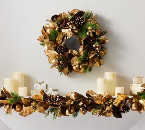 Pottery Barn 2024 Faux Pomegranate & Pinecone Wreath