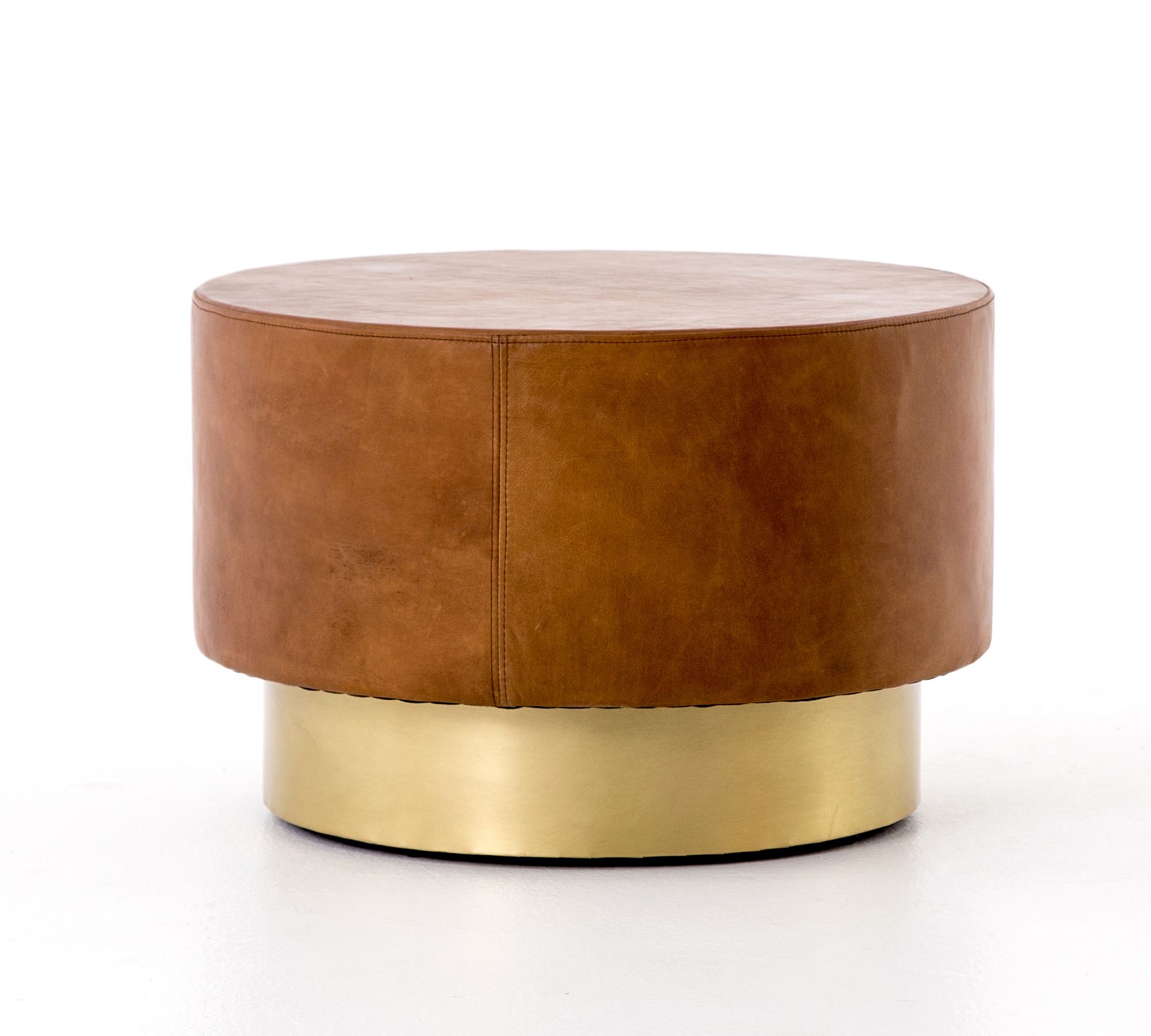 Fleet Round Leather Coffee Table (24")