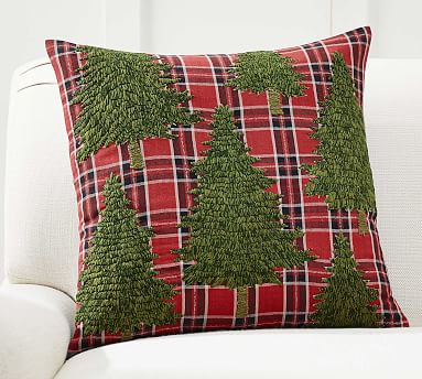 Forest Tree Applique Pillow Cover 