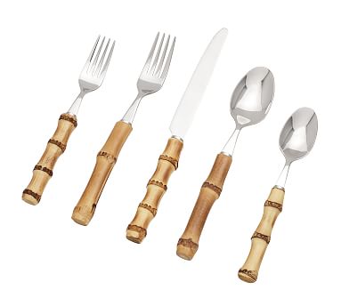 Vintage bamboo handle deals cutlery