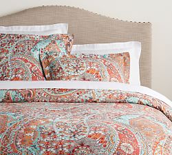 Pottery Barn PaisleyKING Duvet,2 outlet Standard Shams and 3 Euro