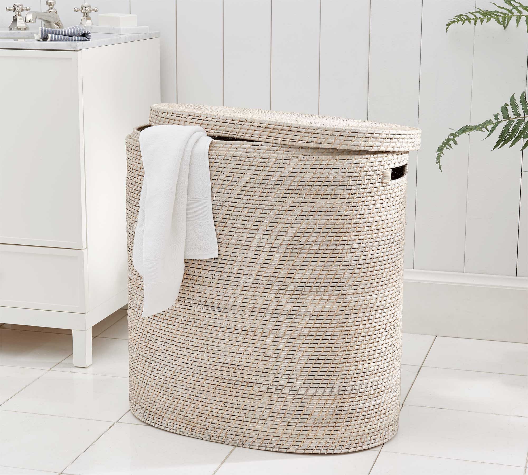 Tava Handwoven Rattan Divided Hamper