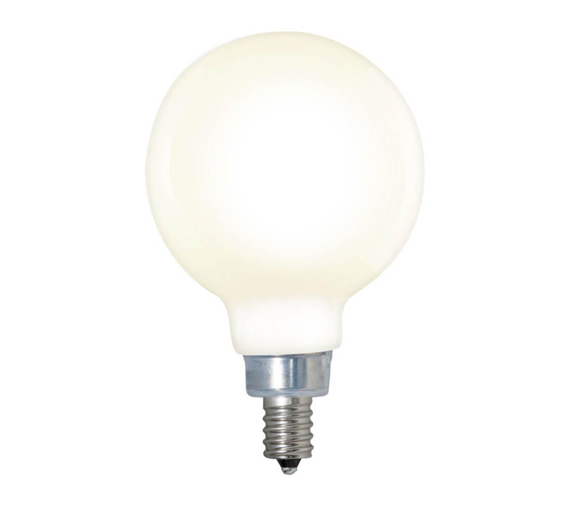 G16 Milk Glass Globe Candelabra LED Bulb - Pack of 3