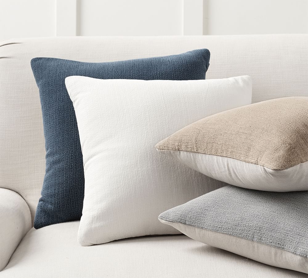 Stonewashed Slub Cotton Pillow | Pottery Barn