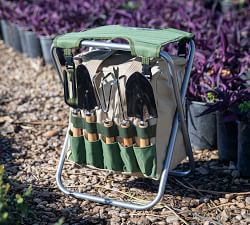 Foldable Gardening Seat with Tools & Detachable Tote | Pottery Barn