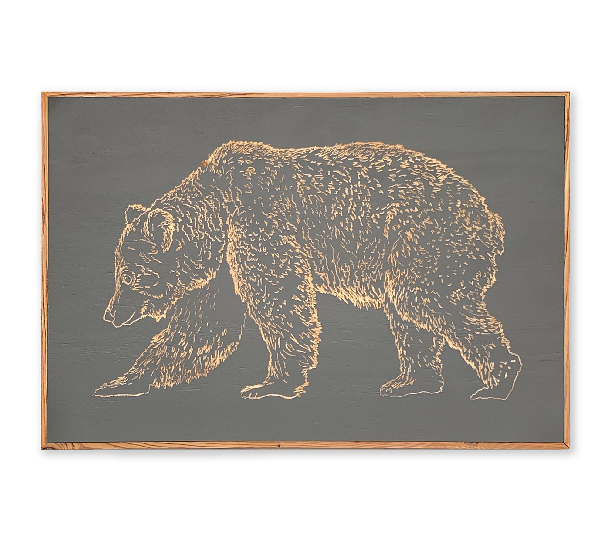 Bear Carved Wood Wall Art