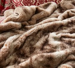 Faux Fur Ombre Throw Blanket