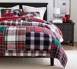 Stewart Plaid Patchwork Applique Quilt | Pottery Barn