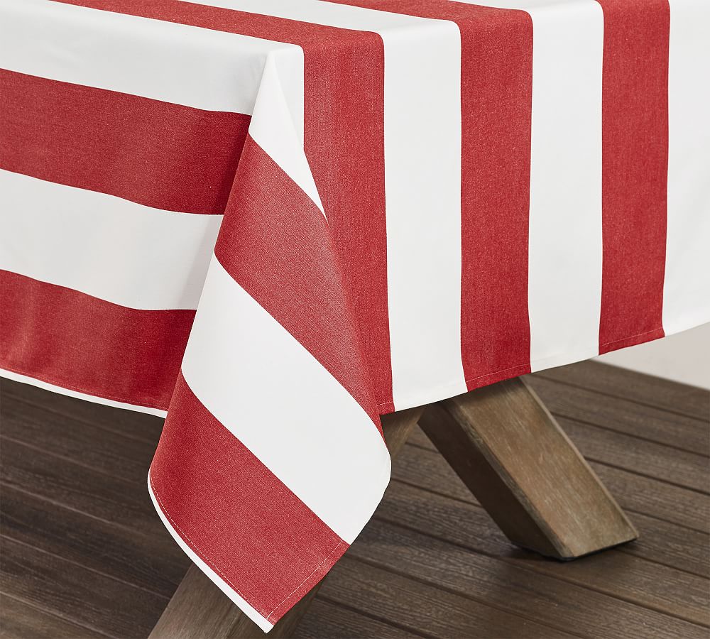 Sunbrella&#174; Awning Stripe Outdoor Tablecloth