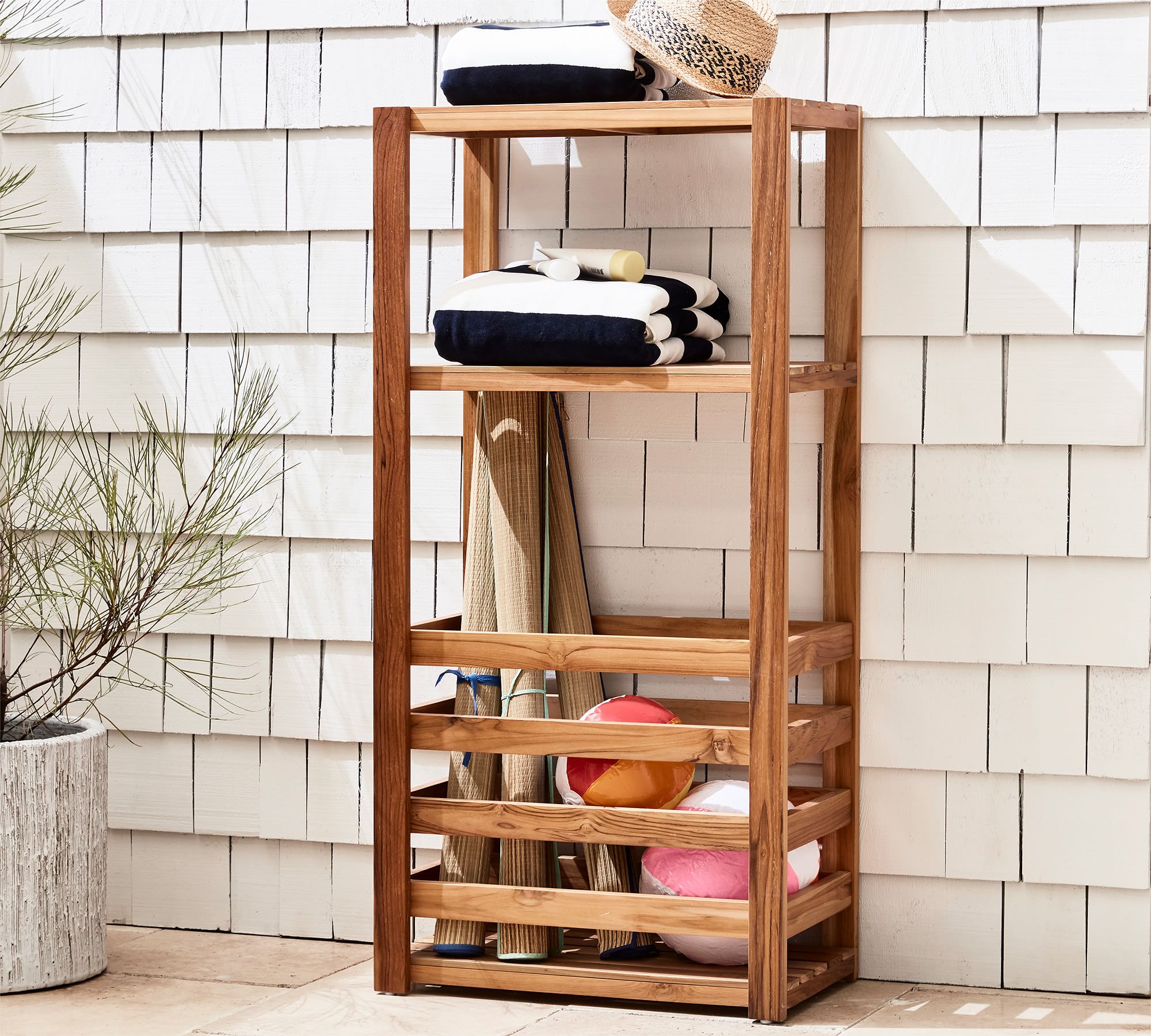 Teak Outdoor Storage Shelf