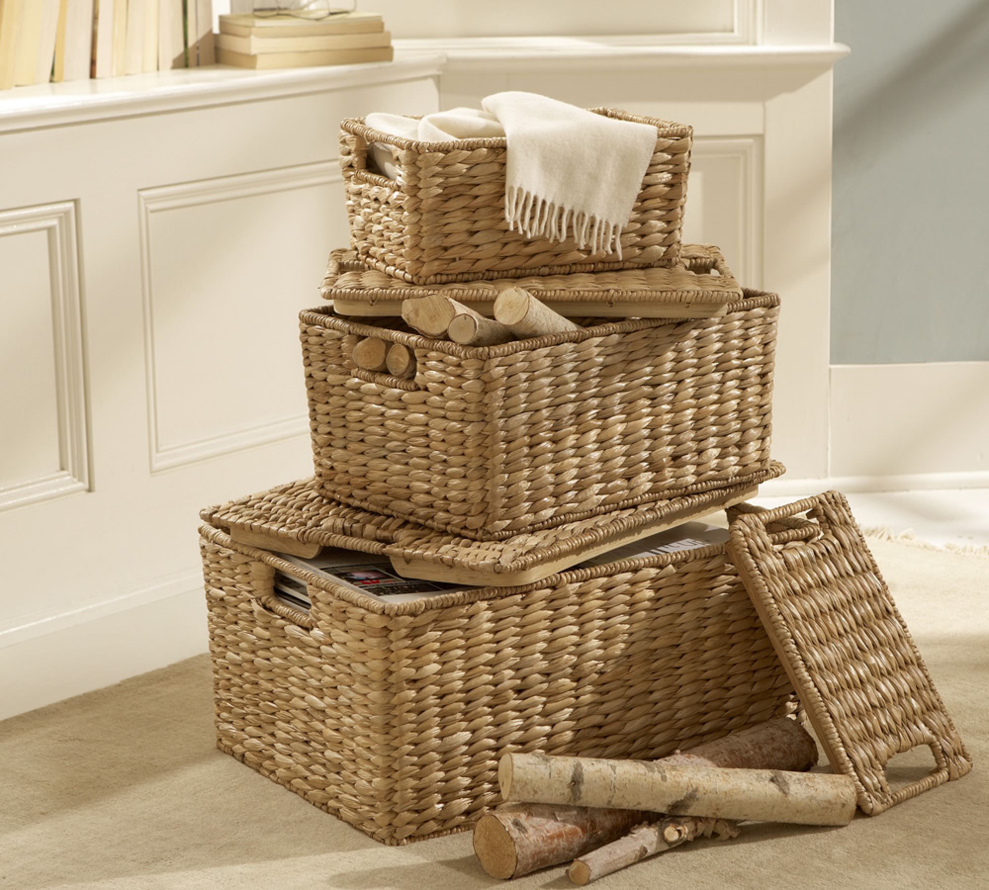 Savannah Handwoven Seagrass Lidded Baskets