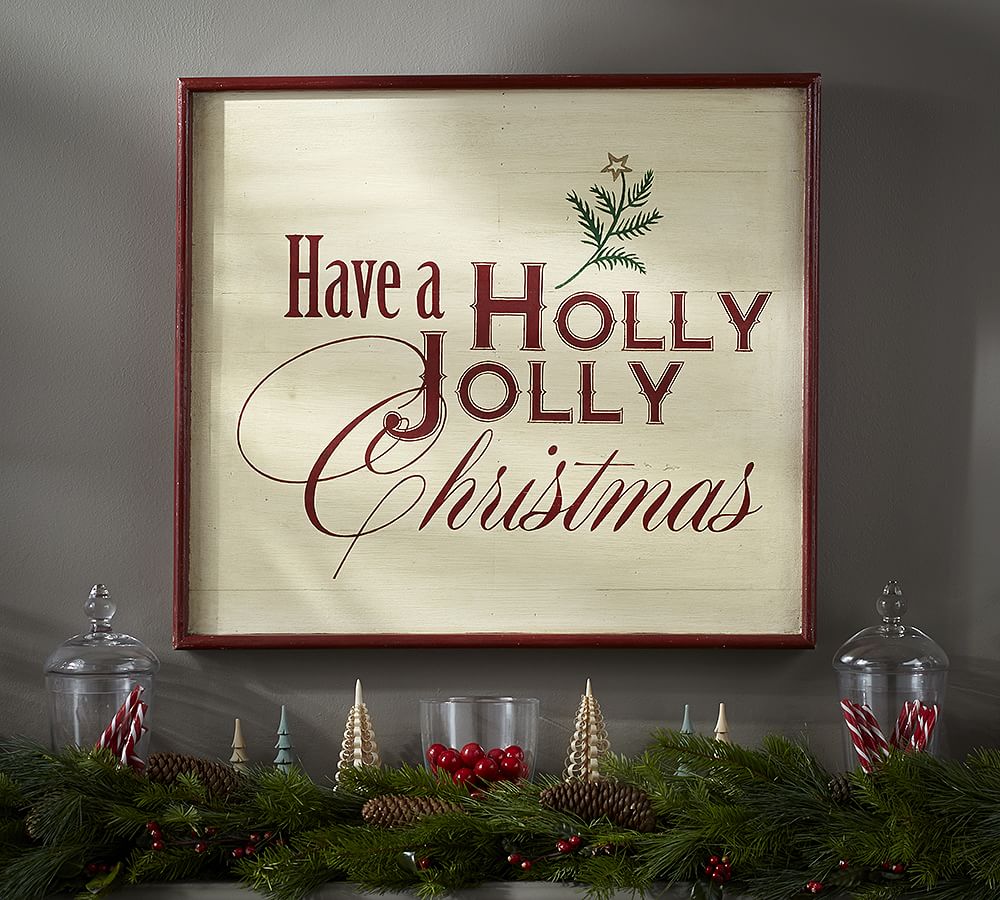 Holly Jolly Sign Wall Art