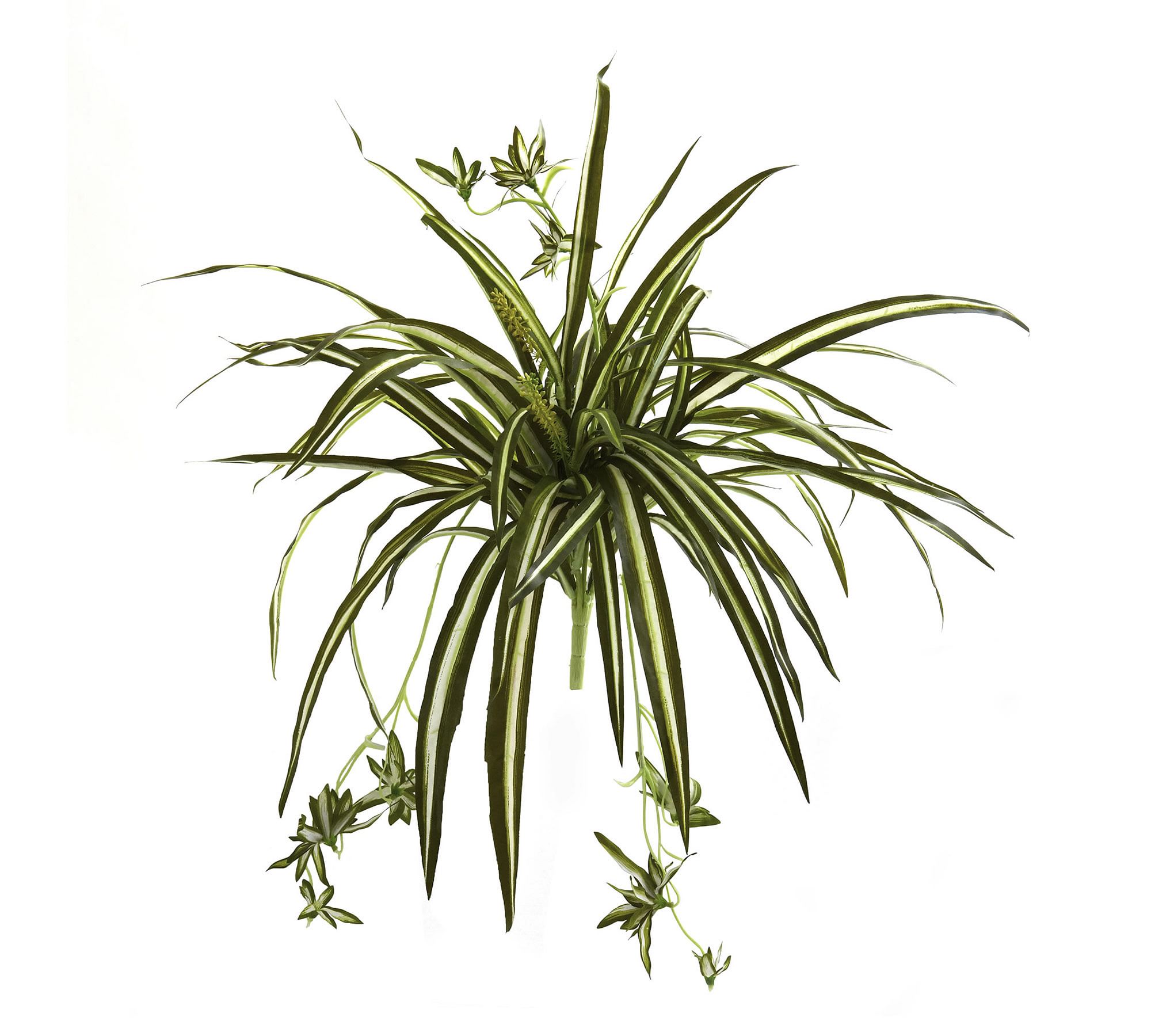 Faux Spider Plant Bush - Set of 4