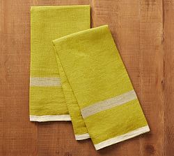 Caravan Laundered Linen Stripe Tea Towel - Set of 2