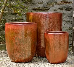 Kira Glazed Terracotta Planter | Pottery Barn