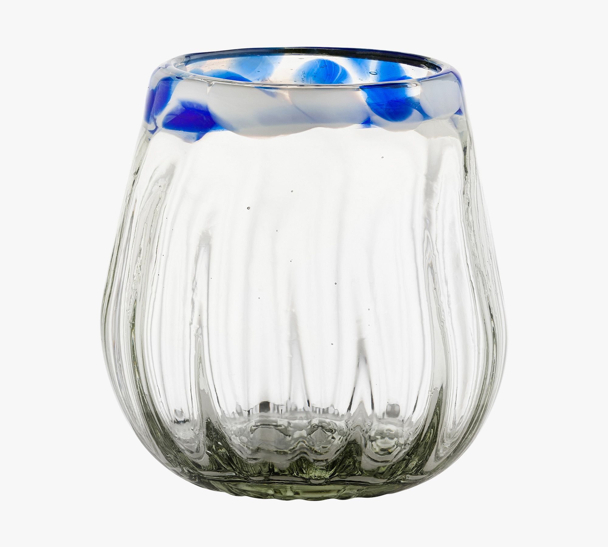 Optic Ocean Recycled Stemless Wine Glass Set