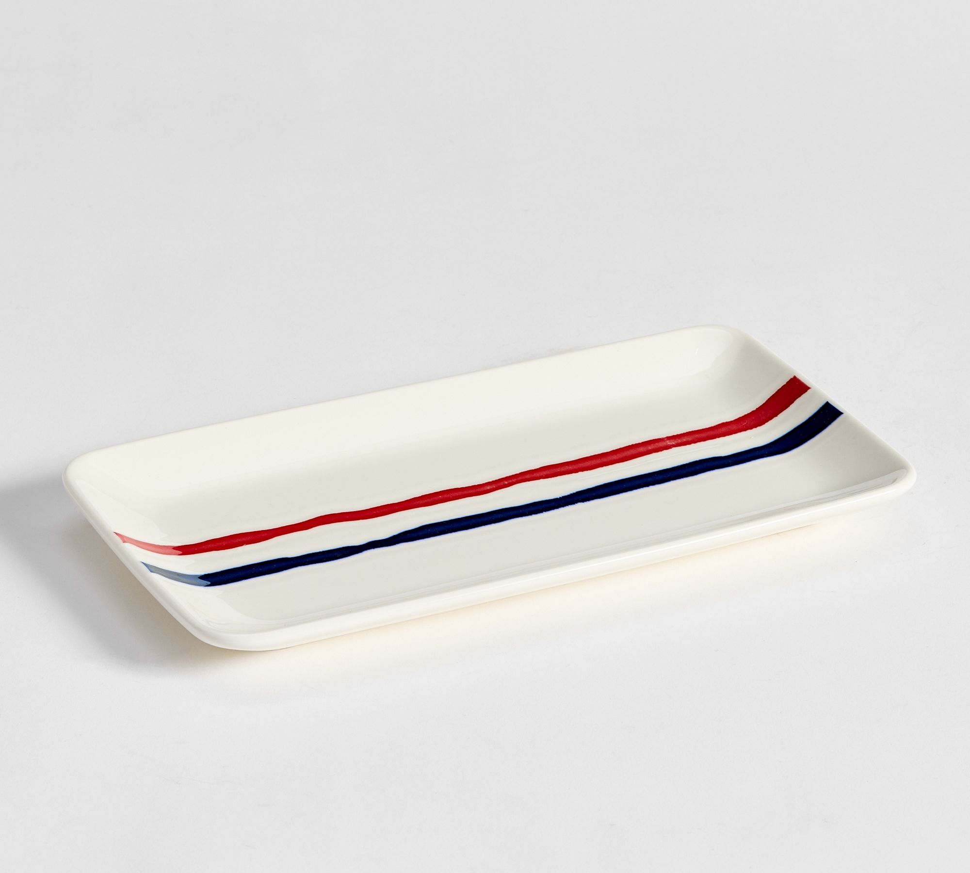 Patriotic Stripe Stoneware Serving Platter