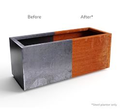 Long Box Outdoor Planters - Corten Steel