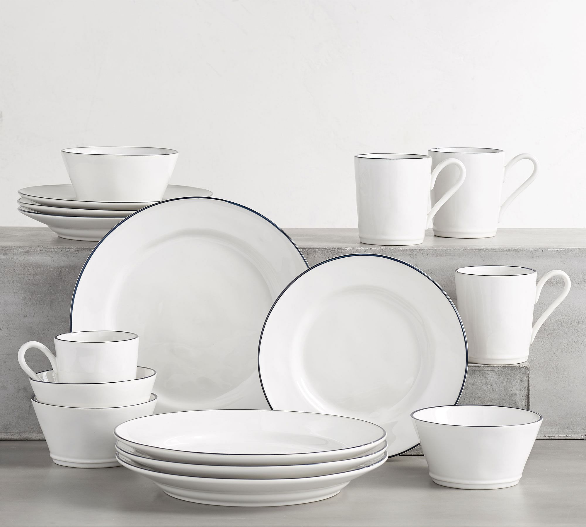 Costa Nova Beja Rimmed 16-Piece Dinnerware Set