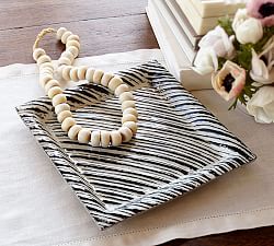 Striped Black and White Ceramic Tray