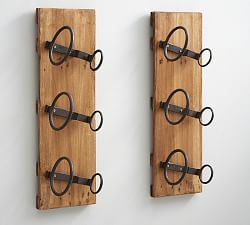 Reclaimed Blacksmith Wood Triple Wine Rack