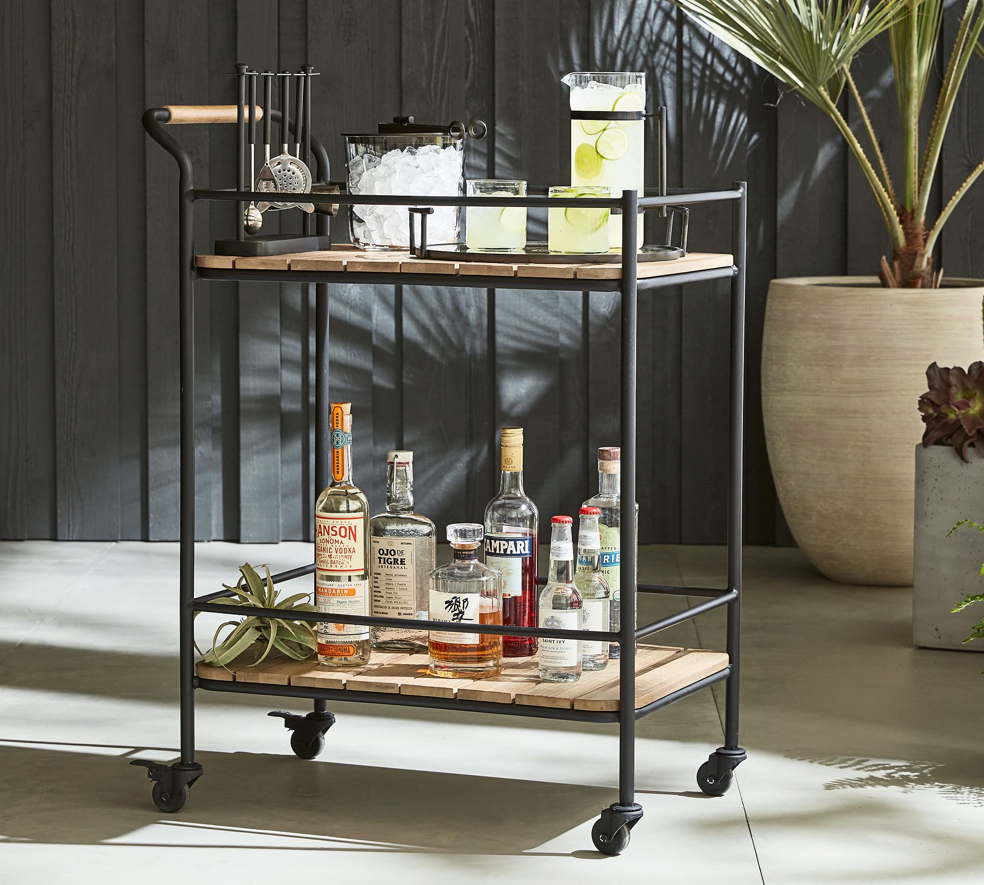 Tulum Acacia Outdoor Bar Cart (29")