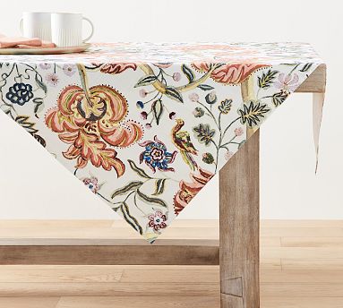 Eleanor Painted Palampore Organic Cotton Table Throw Pottery Barn